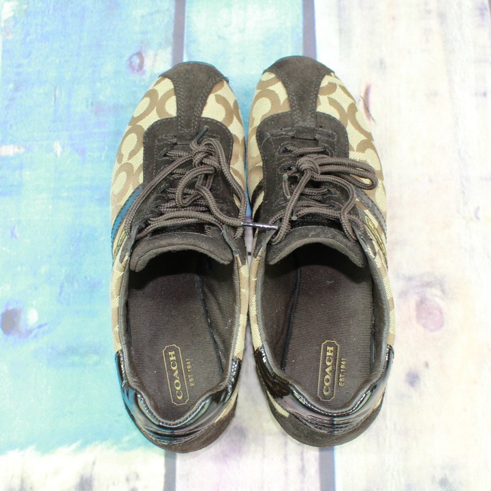Coach Kathleen Brown Jacquard Sneakers Size 8.5 - Picture 8 of 9